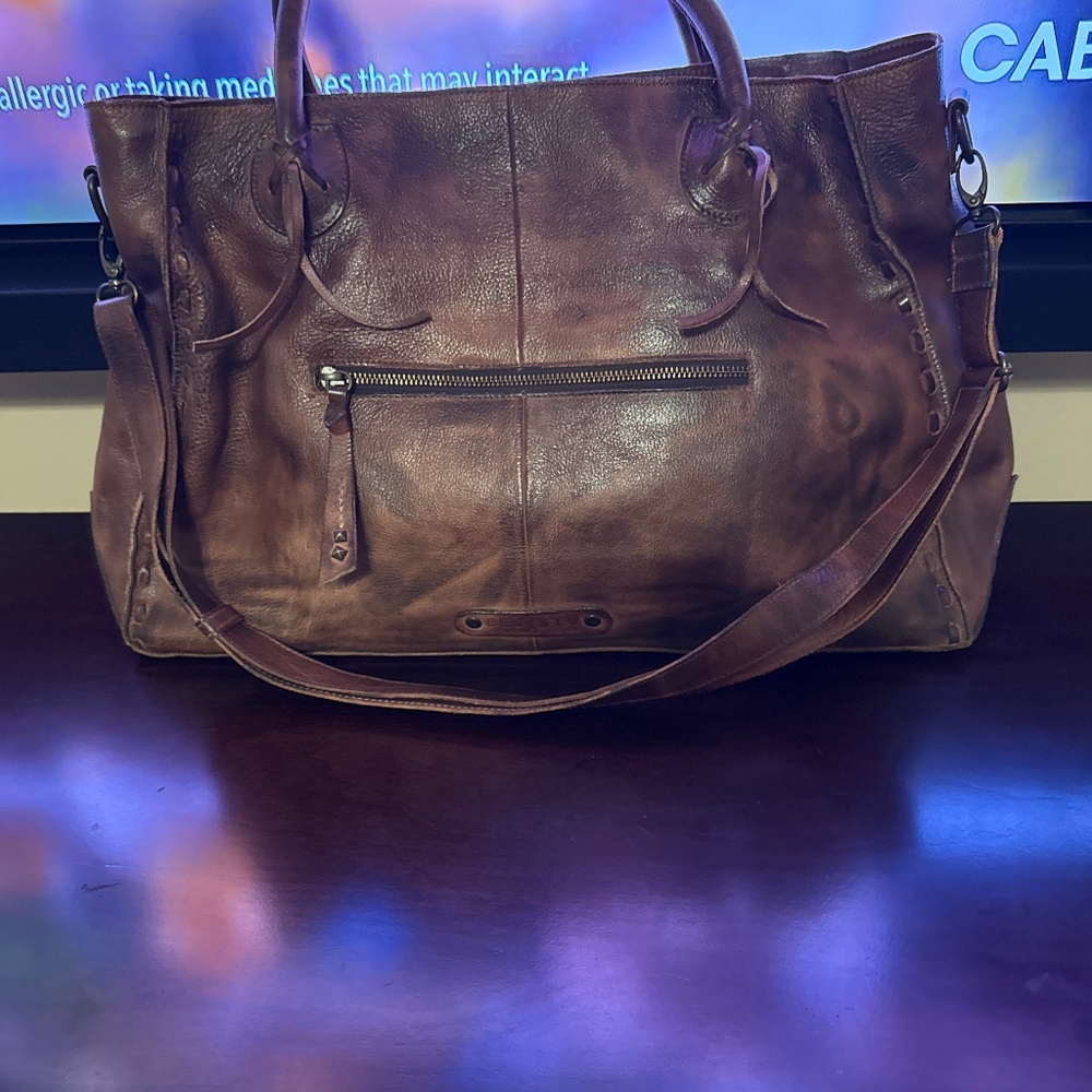 Bed Stu distressed shoulder bag with handles